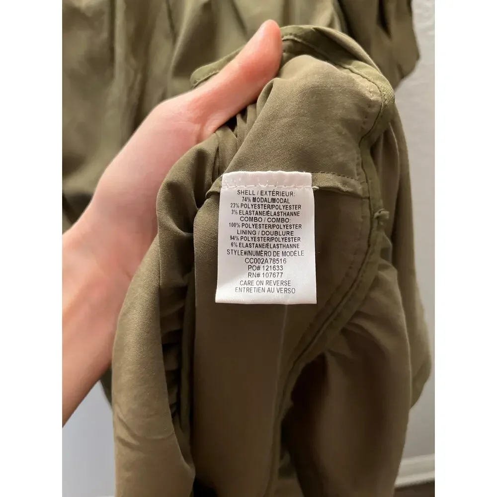 Alice + Olivia Vida Olive Green Puff Sleeve Mock Neck Mini Dress Sz 0 Romantic - Picture 8 of 9